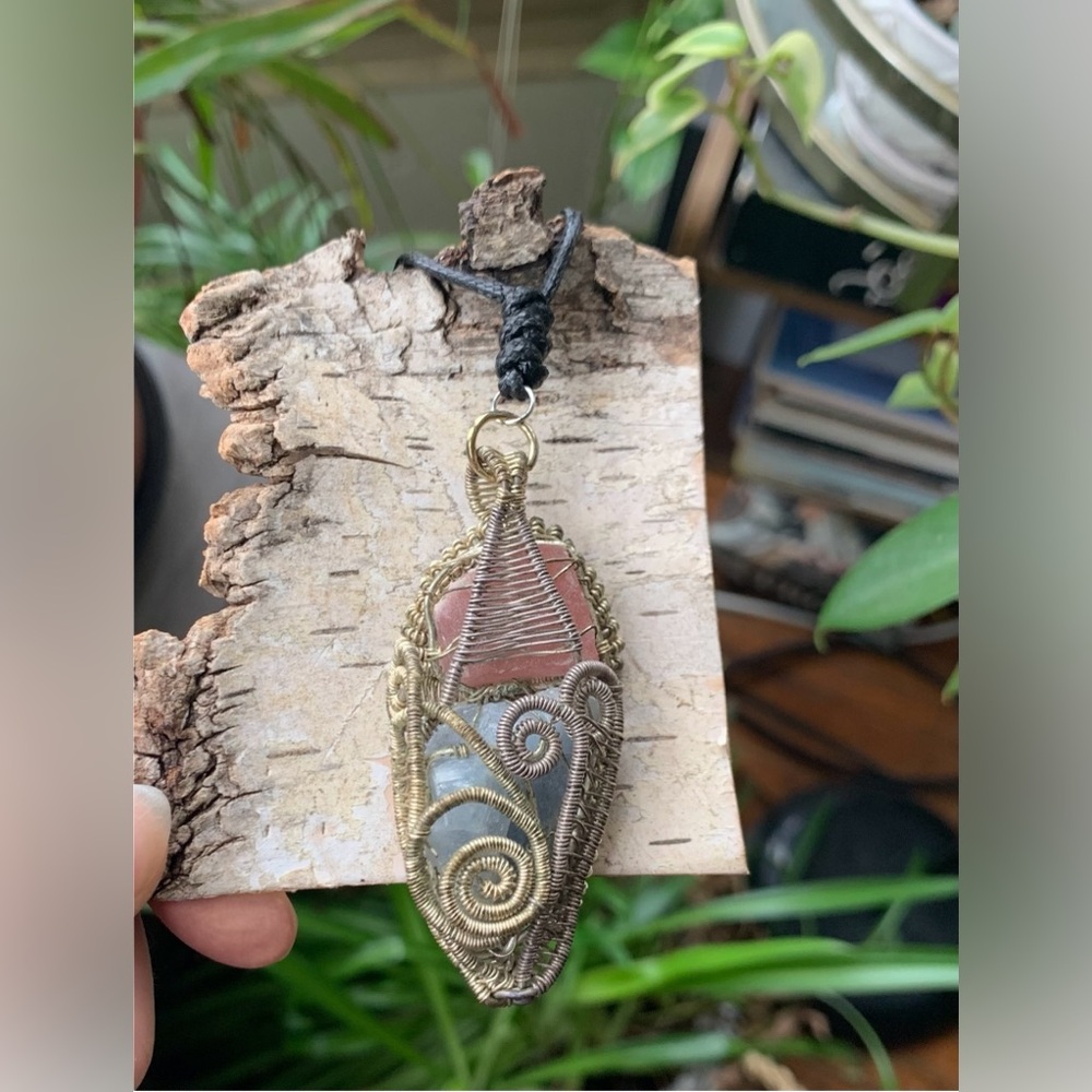 Handcrafted Wire-Wrapped Intricate Reversible Pendant Necklace, Hippie Fairy
